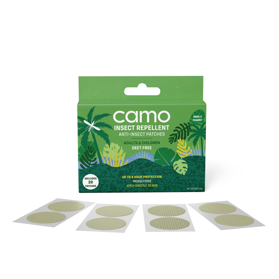 20 patchs anti-insectes sans DEET. Compatibles grossesse, allaitement et bébé dès 6mois.